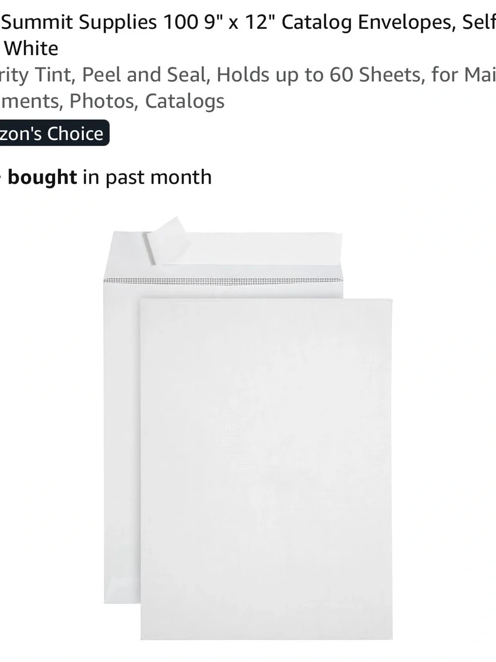 White Self-Seal Catalog Envelopes - Pack of 100